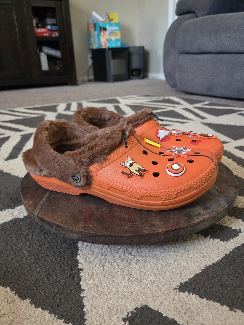 Crocs South Park Fuzz Lined Clogs Orange M8 W10 Jibbitz